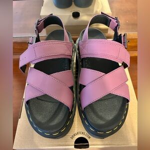 Dr. Martens purple Sandals with Crisscross Straps
